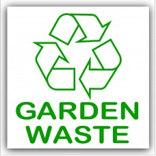 1 x Garden Waste Recycling Self Adhesive Sticker-Recycle Logo Bin Sign-Environment Label 